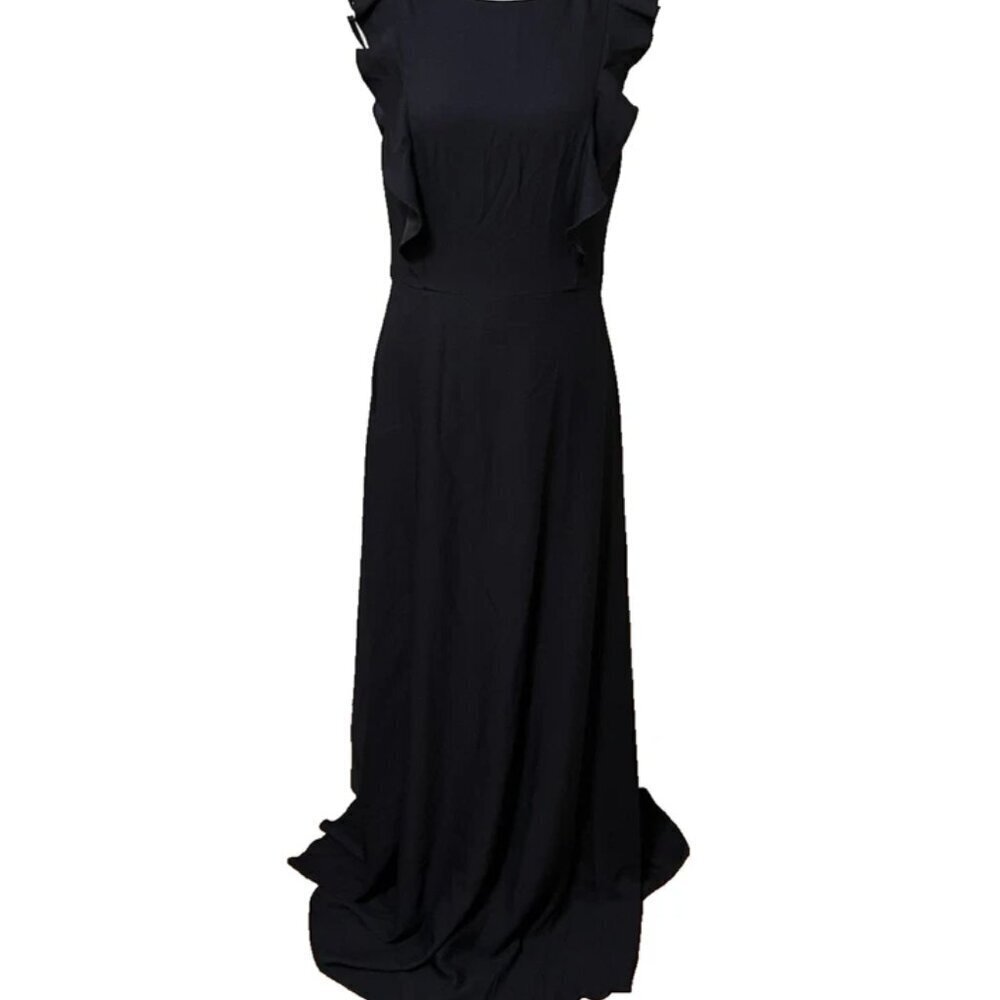 NEW Ted Baker London ARDENIA Waterfall Ruffle Maxi DressLong Dress - Navy $395 - Picture 7 of 10